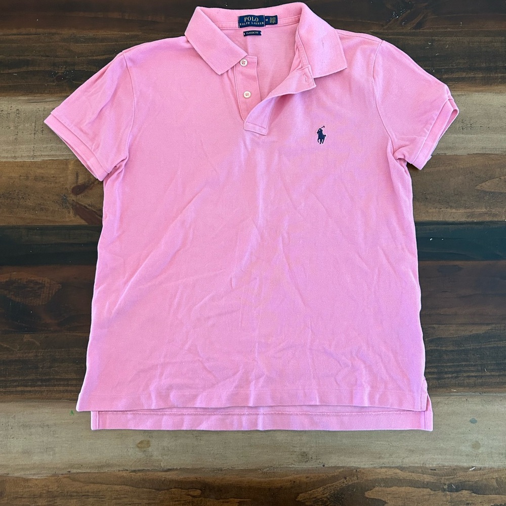 Ralph Lauren Youth Pink Polo Shirt Classic Design Soft Fabric